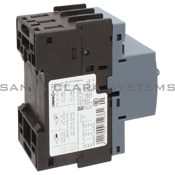 Siemens 3RV2011-0CA10 Motor Starter Protector | Sirius | 3RV2011-0CA10 Product Image