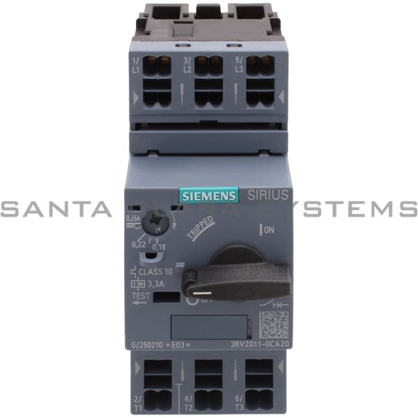 Siemens 3RV2011-0CA20 Motor Starter Protector | Sirius | 3RV2011-0CA20 Product Image
