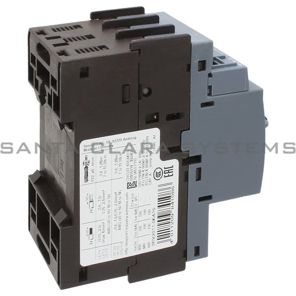 Siemens 3RV2011-0KA15 Motor Starter Protector | Sirius | 3RV2011-0KA15 Product Image