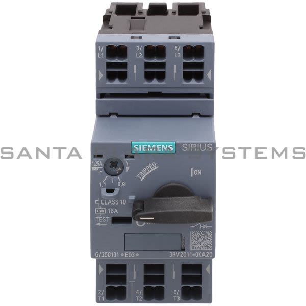 Siemens 3RV2011-0KA20 Motor Starter Protector | Sirius | 3RV2011-0KA20 Product Image