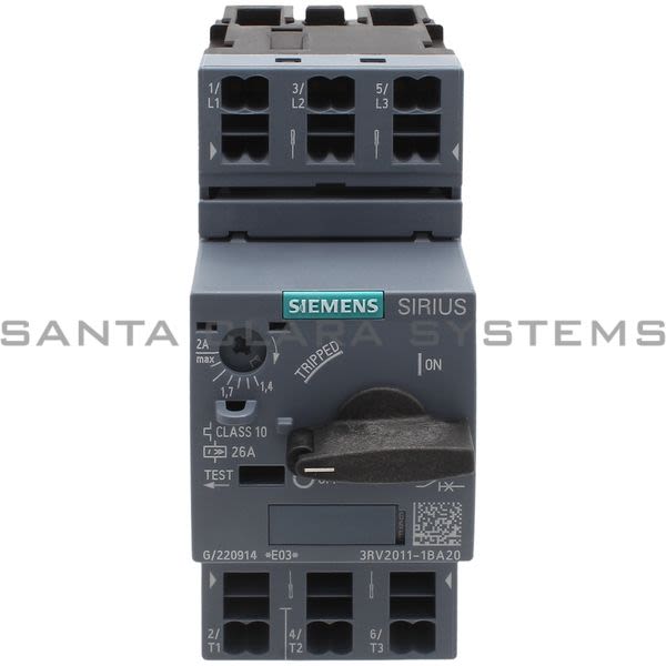 Siemens 3RV2011-1BA20 Motor Starter Protector | Sirius | 3RV2011-1BA20 Product Image