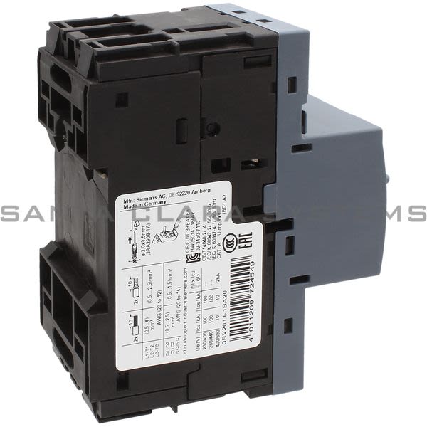 Siemens 3RV2011-1BA20 Motor Starter Protector | Sirius | 3RV2011-1BA20 Product Image