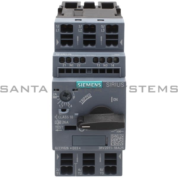 Siemens 3RV2011-1BA25 Motor Starter Protector | Sirius | 3RV2011-1BA25 Product Image