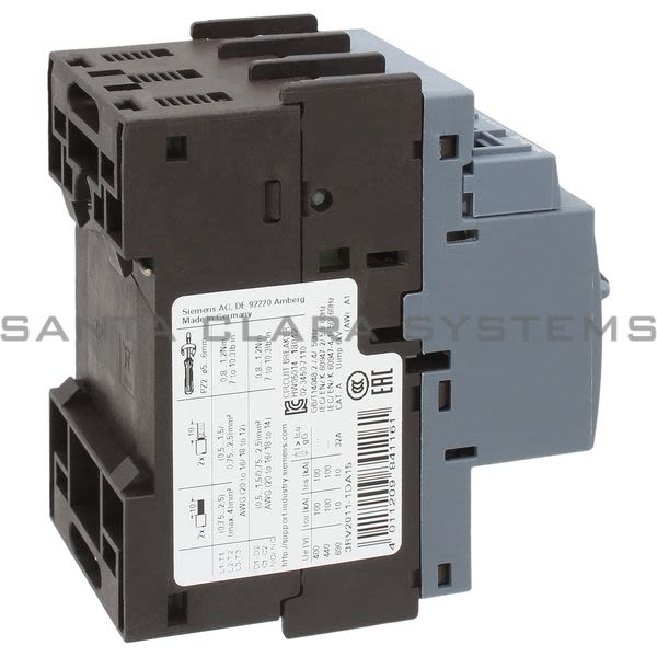 Siemens 3RV2011-1DA15 Motor Starter Protector | Sirius | 3RV2011-1DA15 Product Image