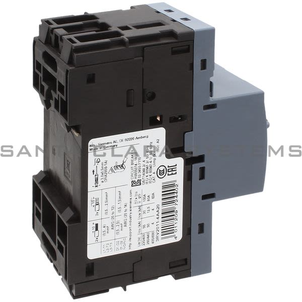 Siemens 3RV2011-4AA20 Motor Starter Protector | Sirius | 3RV2011-4AA20 Product Image