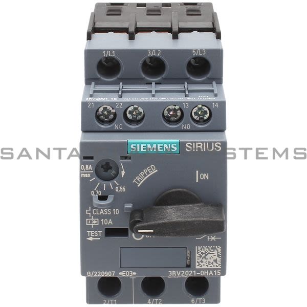 Siemens 3RV2021-0HA15 Motor Starter Protector | 3RV2021-0HA15 Product Image