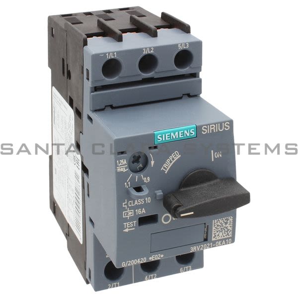 Siemens 3RV2021-0KA10 Motor Starter Protector | Sirius | 3RV2021-0KA10 Product Image