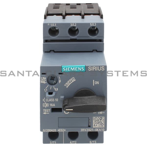 Siemens 3RV2021-0KA10 Motor Starter Protector | Sirius | 3RV2021-0KA10 Product Image