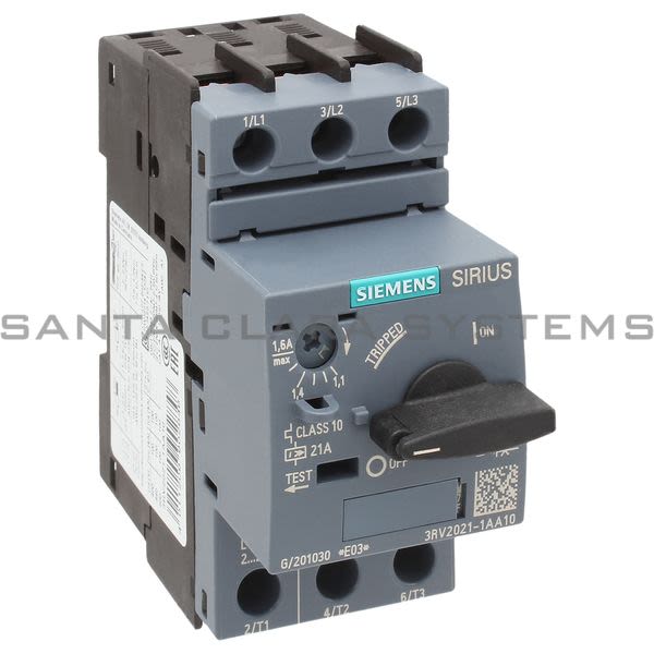 Siemens 3RV2021-1AA10 Motor Starter Protector | Sirius | 3RV2021-1AA10 Product Image