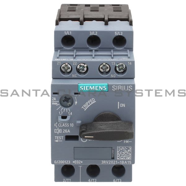 Siemens 3RV2021-1BA15 Motor Starter Protector | Sirius | 3RV2021-1BA15 Product Image