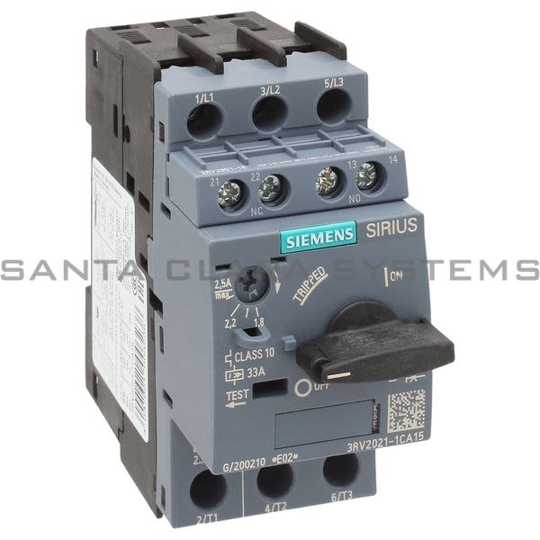 Siemens 3RV2021-1CA15 Motor Starter Protector | Sirius | 3RV2021-1CA15 Product Image