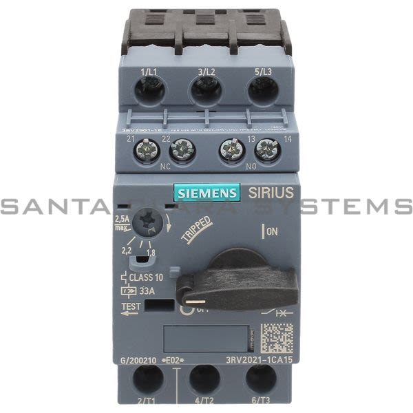 Siemens 3RV2021-1CA15 Motor Starter Protector | Sirius | 3RV2021-1CA15 Product Image