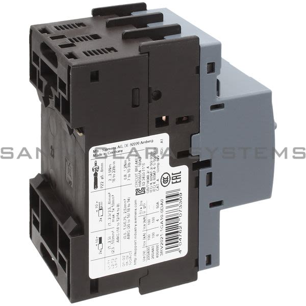 Siemens 3RV2021-1GA10-0DA0 Motor Starter Protector Product Image