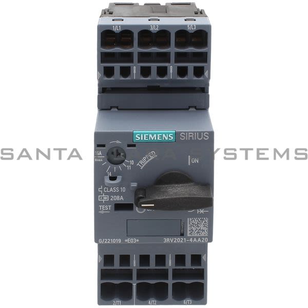Siemens 3RV2021-4AA20 Motor Starter Protector | Sirius | 3RV2021-4AA20 Product Image