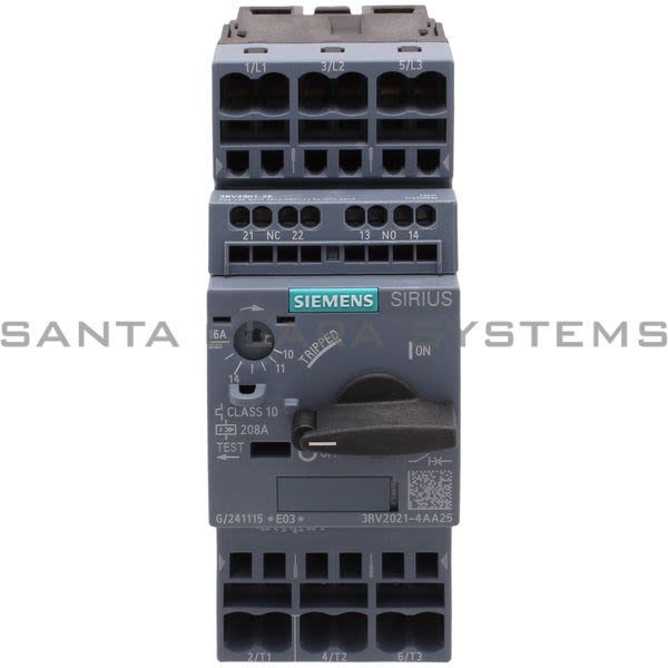 Siemens 3RV2021-4AA25 Motor Starter Protector | Sirius | 3RV2021-4AA25 Product Image