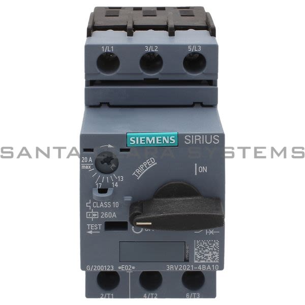 Siemens 3RV2021-4BA10 Motor Starter Protector | Sirius | 3RV2021-4BA10 Product Image