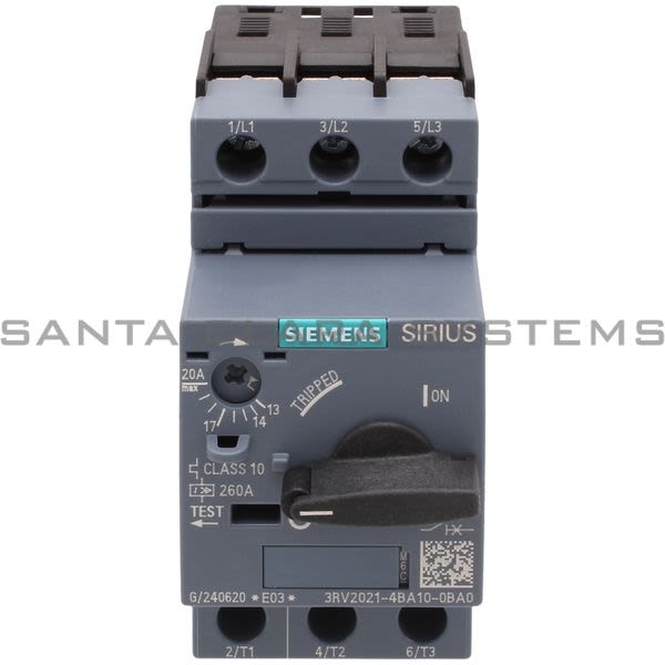 Siemens 3RV2021-4BA10-0BA0 Motor Starter Protector Product Image