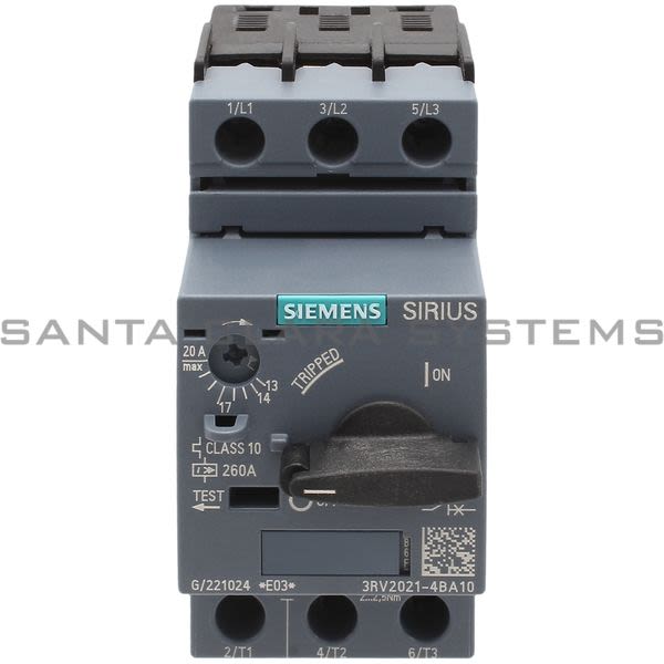 Siemens 3RV2021-4BA10-0DA0 Motor Starter Protector Product Image