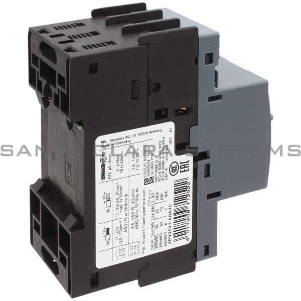 Siemens 3RV2021-4BA10-0DA0 Motor Starter Protector Product Image