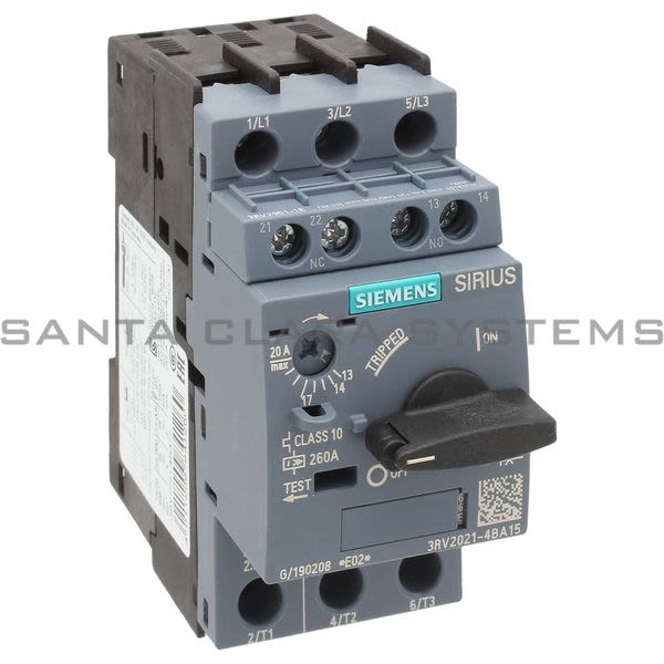 Siemens 3RV2021-4BA15 Motor Starter Protector | Sirius | 3RV2021-4BA15 Product Image