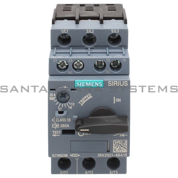 Siemens 3RV2021-4BA15 Motor Starter Protector | Sirius | 3RV2021-4BA15 Product Image