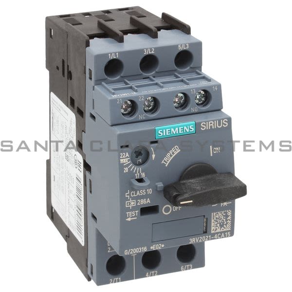 Siemens 3RV2021-4CA15 Motor Starter Protector | Sirius | 3RV2021-4CA15 Product Image
