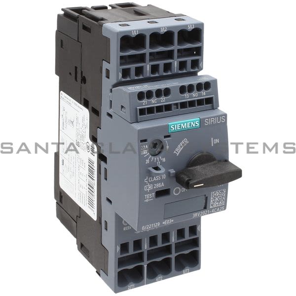 Siemens 3RV2021-4CA25 Motor Starter Protector | Sirius | 3RV2021-4CA25 Product Image
