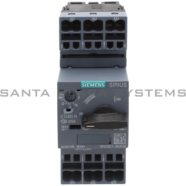 Siemens 3RV2021-4DA20 Motor Starter Protector | Sirius | 3RV2021-4DA20 Product Image