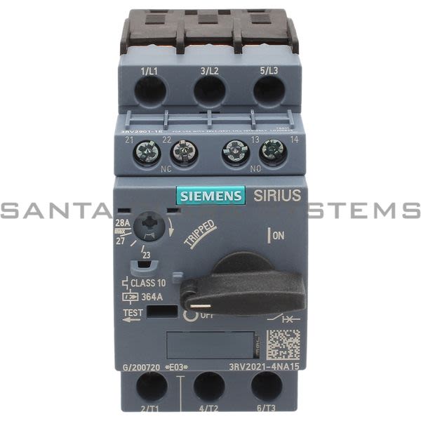 Siemens 3RV2021-4NA15 Motor Starter Protector | Sirius | 3RV2021-4NA15 Product Image