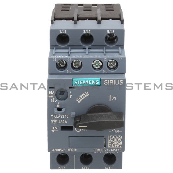 Siemens 3RV2021-4PA15 Motor Starter Protector | Sirius | 3RV2021-4PA15 Product Image
