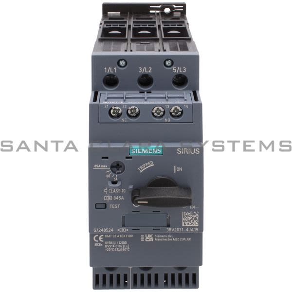 Siemens 3RV2031-4JA15 Motor Starter Protector | Sirius | 3RV2031-4JA15 Product Image