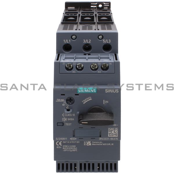 Siemens 3RV2031-4KA15 Motor Starter Protector | Sirius | 3RV2031-4KA15 Product Image
