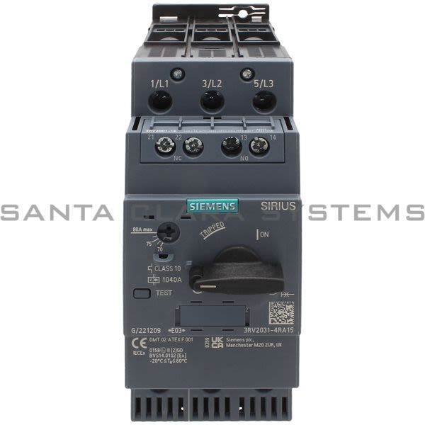 Siemens 3RV2031-4RA15 Motor Starter Protector | Sirius | 3RV2031-4RA15 Product Image