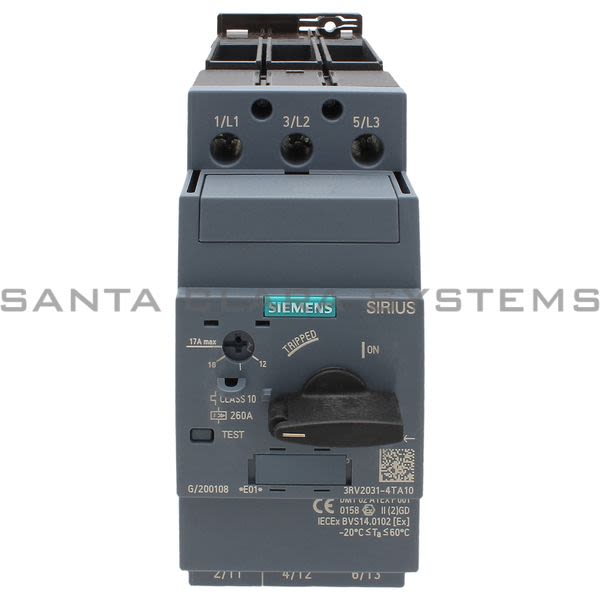 Siemens 3RV2031-4TA10 Motor Starter Protector | Sirius | 3RV2031-4TA10 Product Image