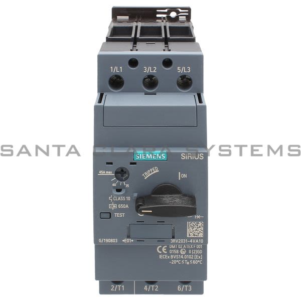 Siemens 3RV2031-4VA10 Motor Starter Protector | Sirius | 3RV2031-4VA10 Product Image