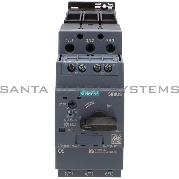 Siemens 3RV2031-4VB15 Motor Starter Protector | Sirius | 3RV2031-4VB15 Product Image
