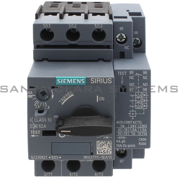 Siemens 3RV2111-1EA10 Motor Starter Protector Product Image