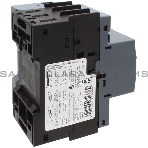 Siemens 3RV2111-1EA10 Motor Starter Protector Product Image