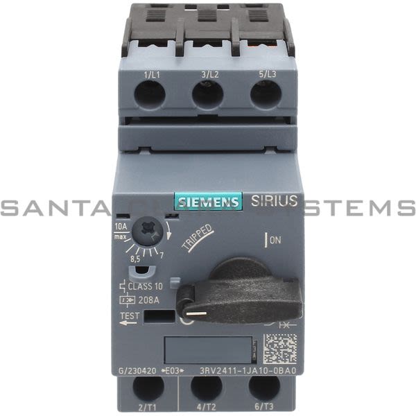 Siemens 3RV2411-1JA10-0BA0 Motor Starter Protector | 3RV2411-1JA10-0BA0 Product Image
