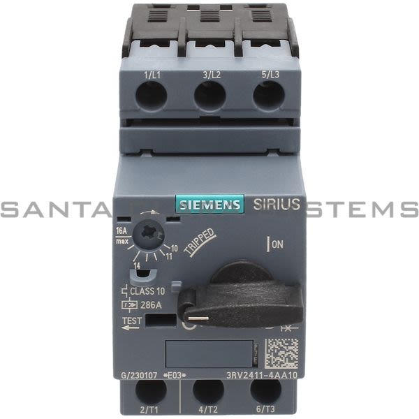 Siemens 3RV2411-4AA10 Motor Starter Protector | 3RV2411-4AA10 Product Image