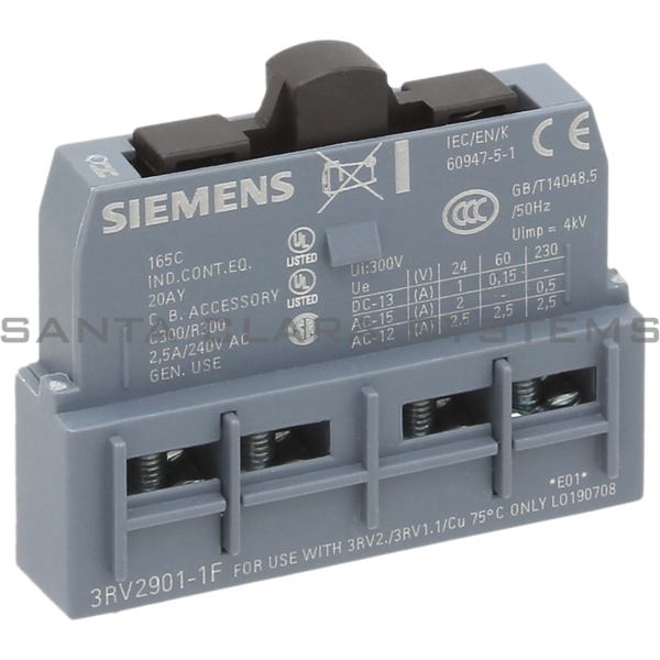Siemens 3RV2901-1F Auxiliary Contact | 3RV2901-1F Product Image
