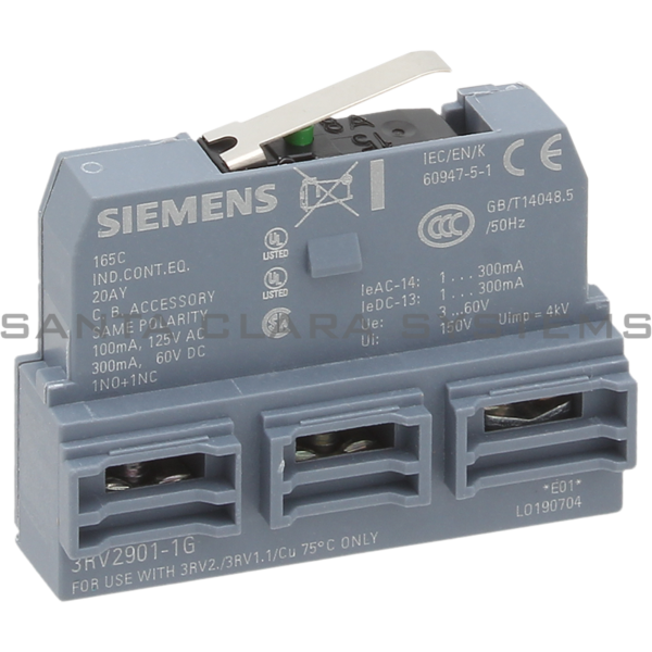 Siemens 3RV2901-1G Auxiliary Contact | 3RV2901-1G Product Image