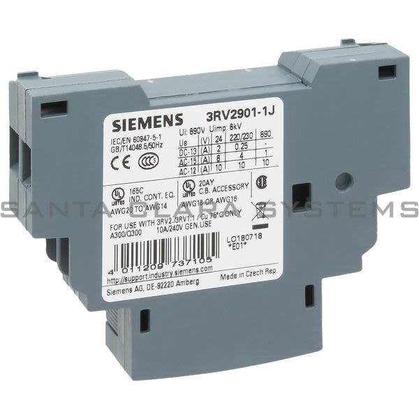 Siemens 3RV2901-1J Auxiliary Contact | 3RV2901-1J Product Image