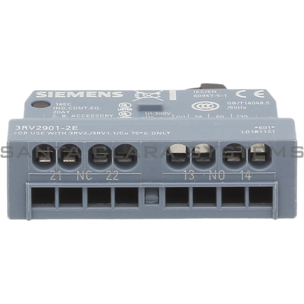 Siemens 3RV2901-2E Auxiliary Contact | 3RV2901-2E Product Image
