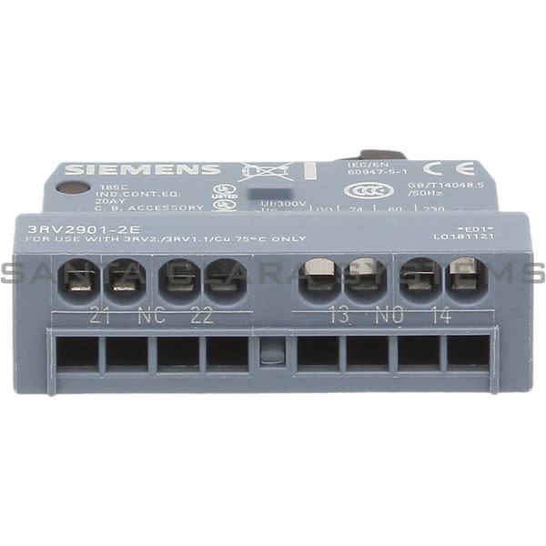 Siemens 3RV2901-2E Auxiliary Contact | 3RV2901-2E Product Image