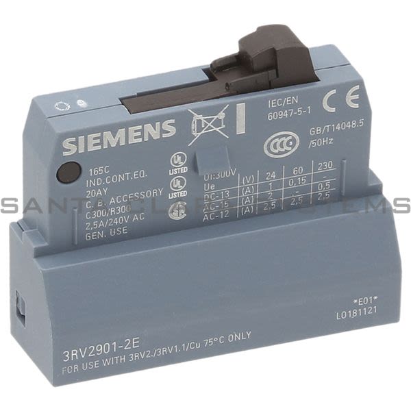 Siemens 3RV2901-2E Auxiliary Contact | 3RV2901-2E Product Image