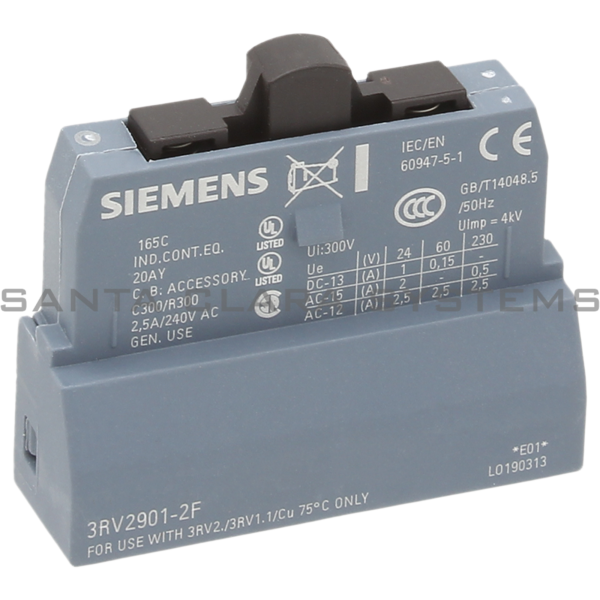 Siemens 3RV2901-2F Auxiliary Contact | 3RV2901-2F Product Image