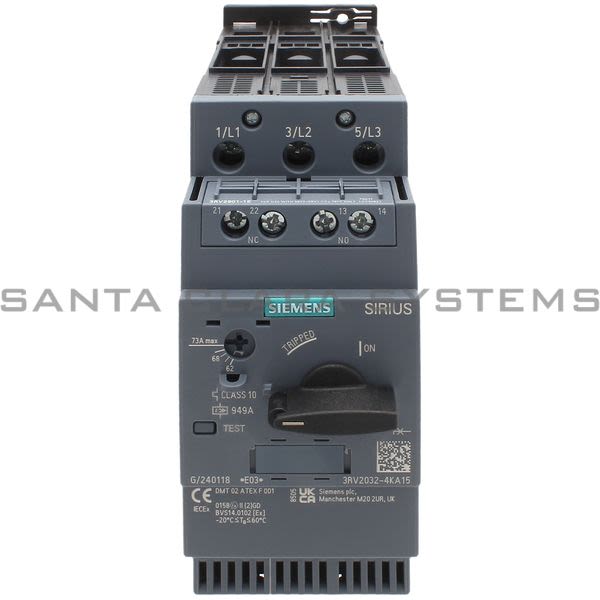 Siemens 3RV2032-4KA15 Motor Starter Protector | Sirius | 3RV2032-4KA15 Product Image