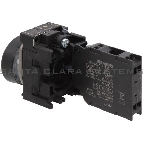 Siemens 3SU1100-0AB10-3FA0 Pushbutton | 3SU1100-0AB10-3FA0 Product Image