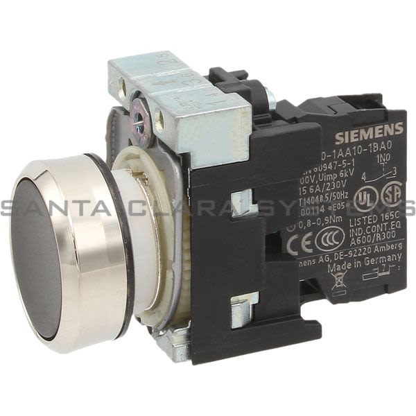 Siemens 3SU1150-0AB10-1BA0 Push Button | 3SU1150-0AB10-1BA0 Product Image